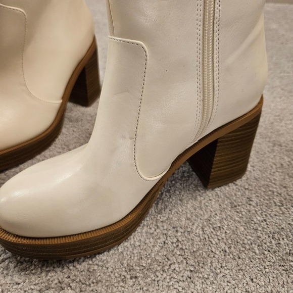 Women's White Platform Ankle Boots - Size 6.5 - 70s Retro Block Heel - Target - Picture 9 of 9